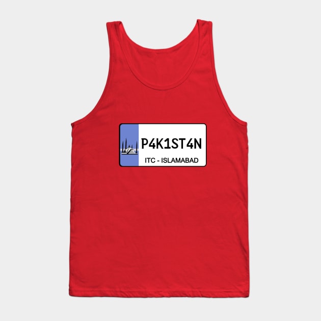 Pakistan car license plate Tank Top by Travellers